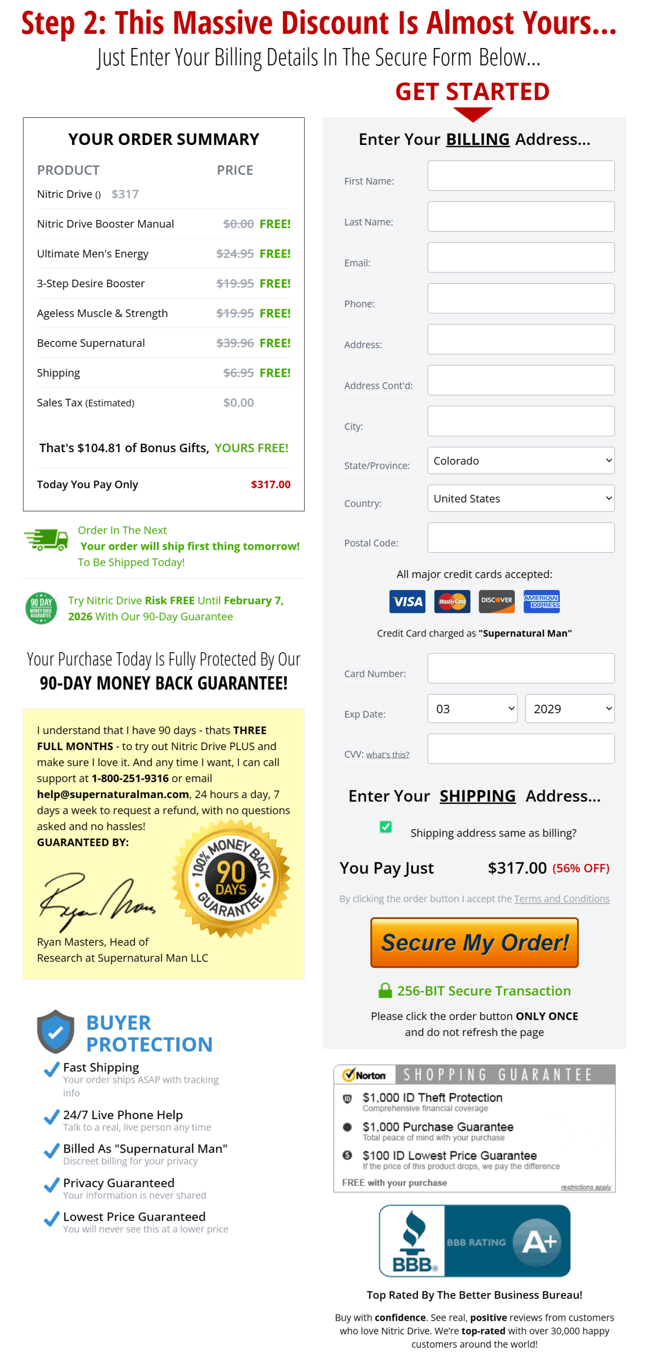 nitric drive secure checkout